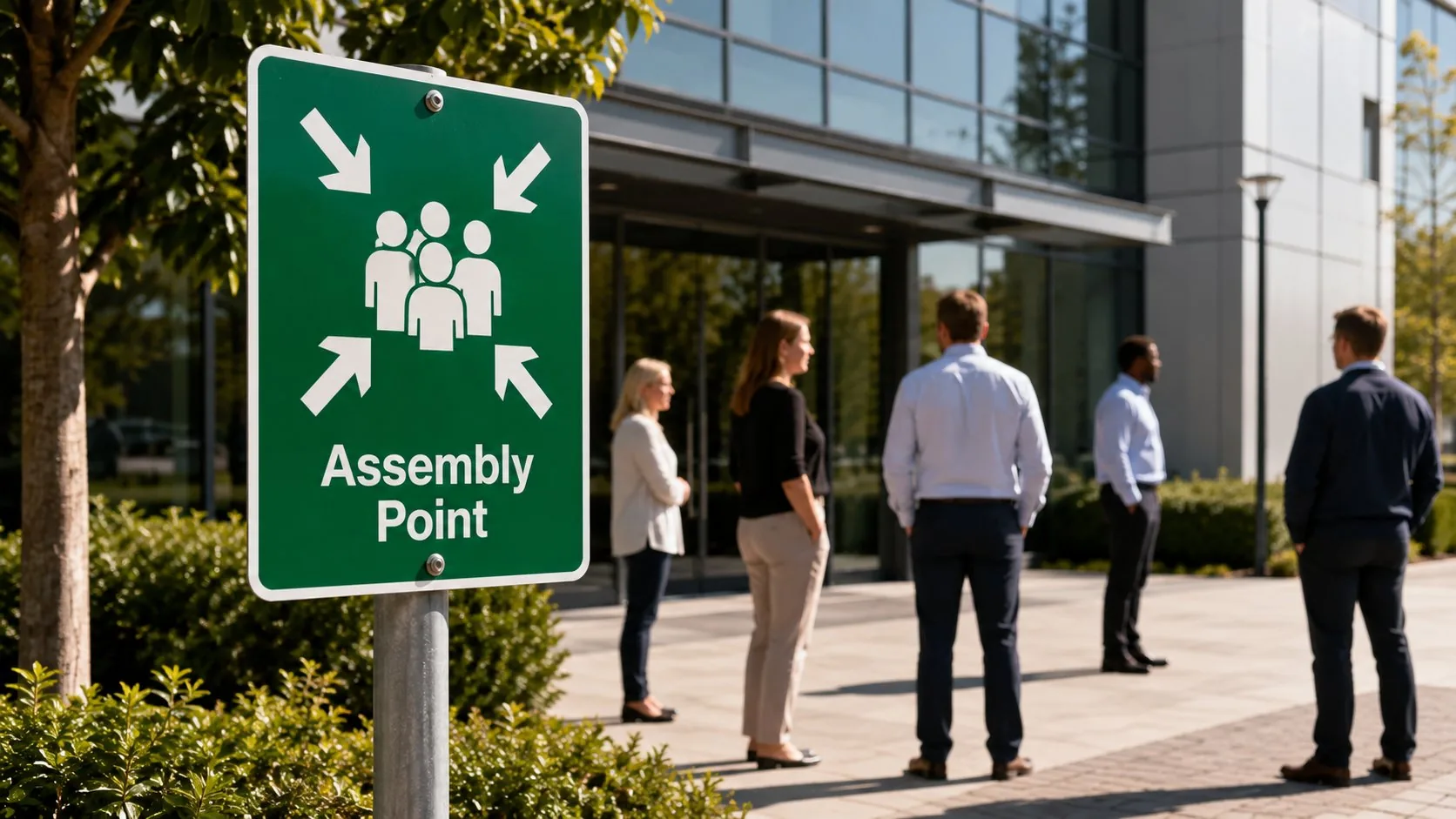 Fire assembly point sign