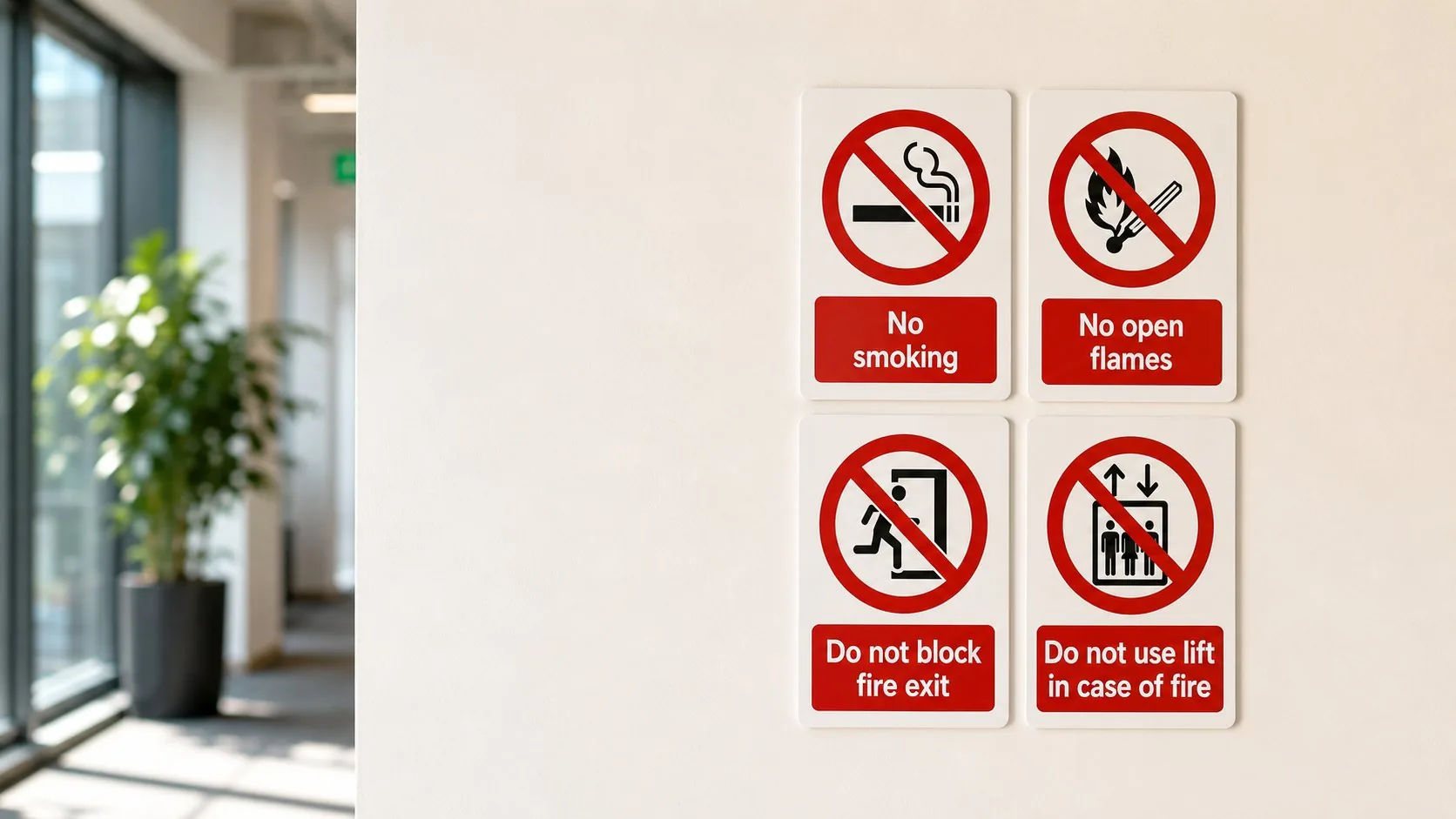 Fire prohibition signs