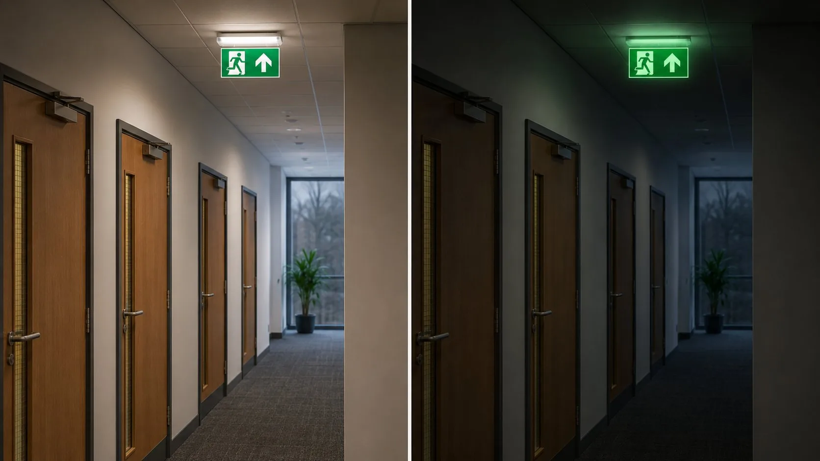 Illuminated emergency exit sign